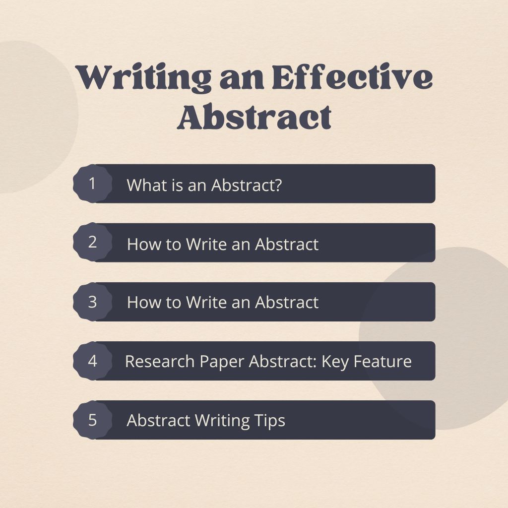 Writing an Effective Abstract